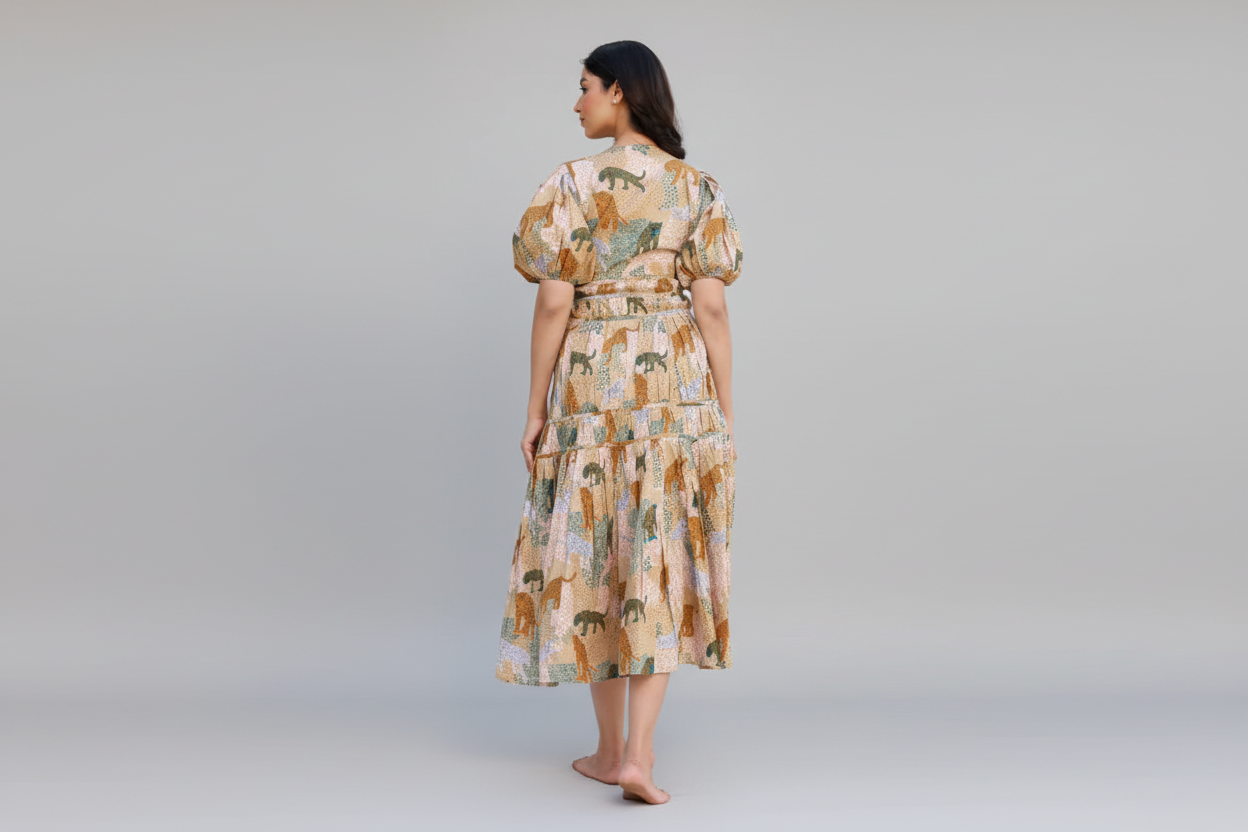 Graceful Wildlife Midi Dress