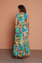 Peplum Ruffle Maxi Dress