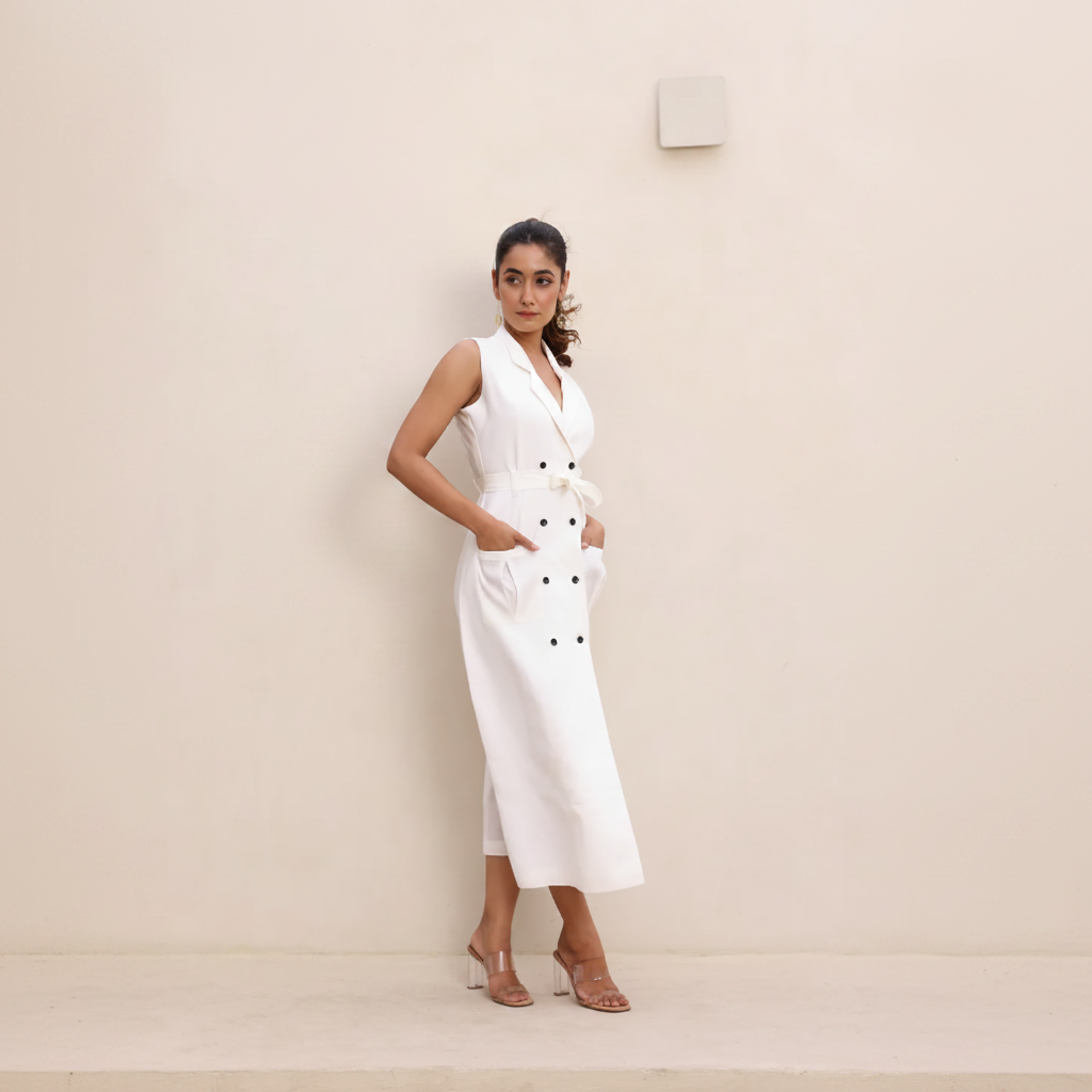 Sleeveless Trench Dress
