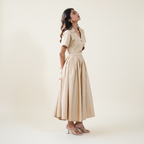 Cropped Shirt and Maxi Skirt Set