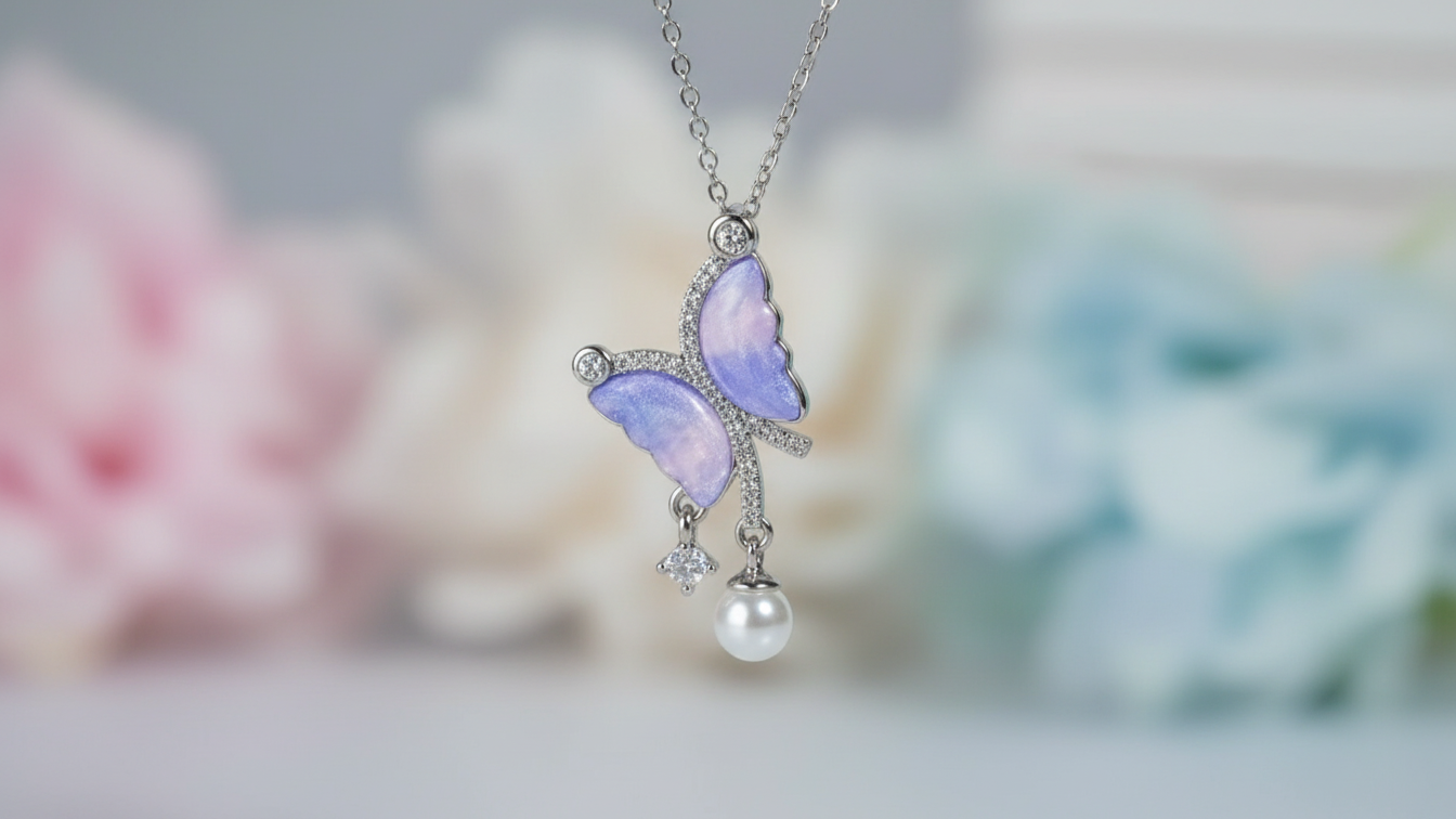 Aurora Wing Butterfly Pendant Chain