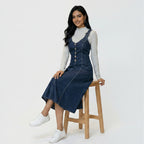Navy Denim Jumper Dress