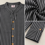 Women Black Striped Cotton Shirt