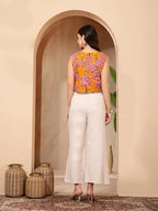 Yellow Floral Vest Top