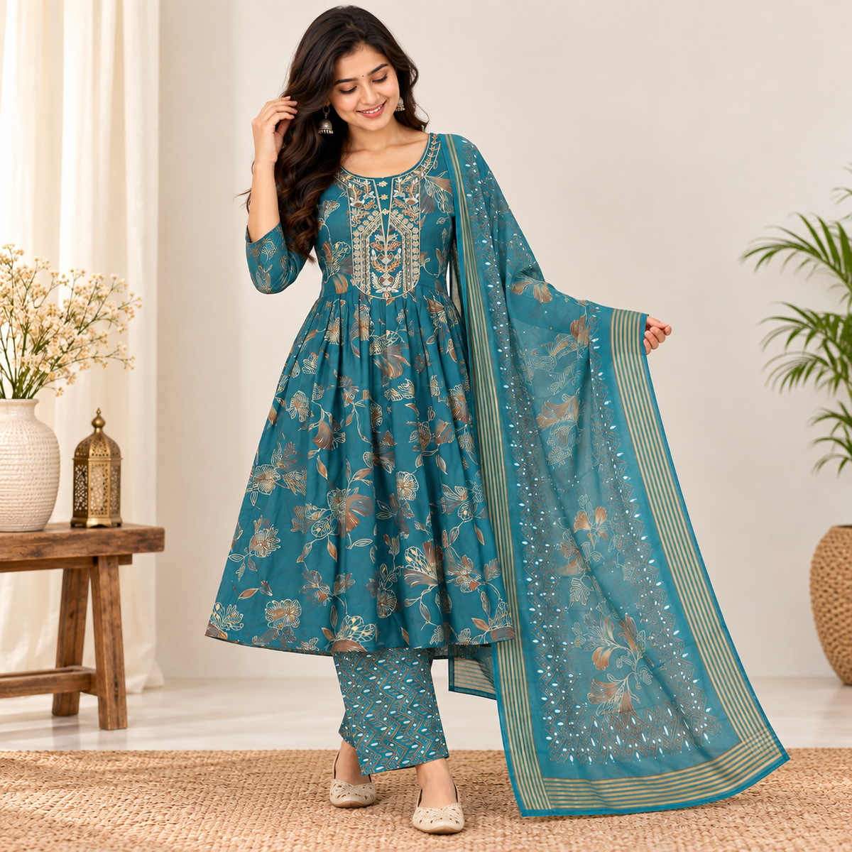 Sea Green Anarkali Set