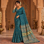 Teal Sunflower Royale Printed Ensemble