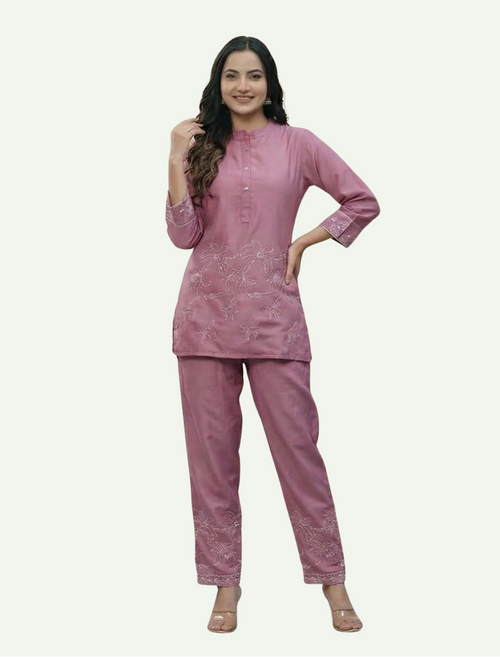Pink Tropical Embroidery Set
