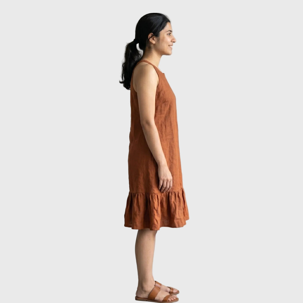Halter Neck Ruffle Hem Dress