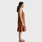 Halter Neck Ruffle Hem Dress