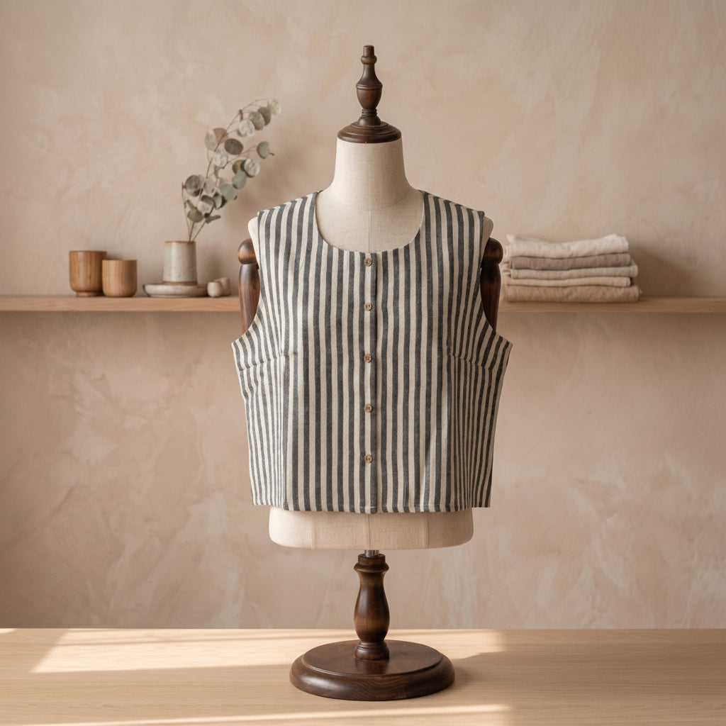 Striped Button-Down Top