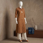 Terracotta Ikat Shirt Dress