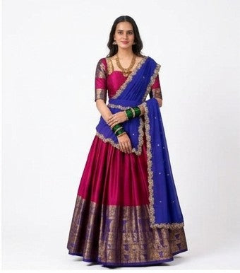 Blue Narayan Pattu Half Saree