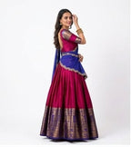 Blue Narayan Pattu Half Saree
