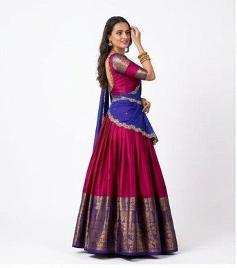 Blue Narayan Pattu Half Saree