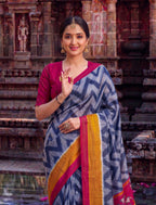 Ikat Pattern Traditional Saree