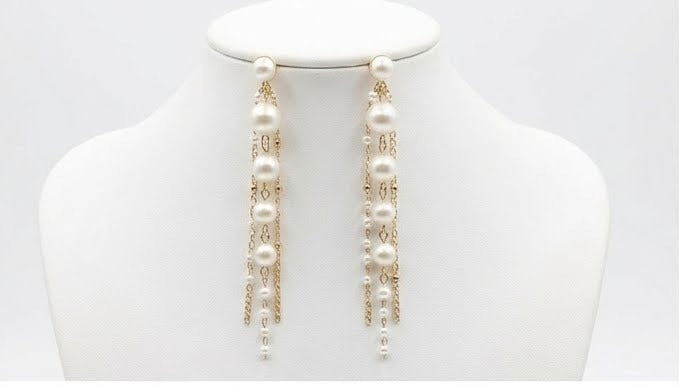 Pearl Crystal Dangle Earrings