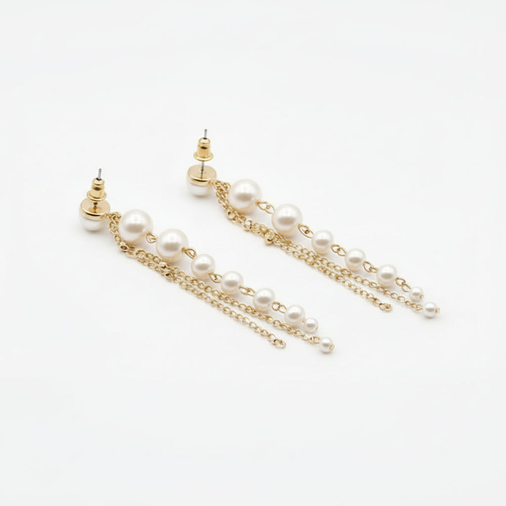 Pearl Crystal Dangle Earrings