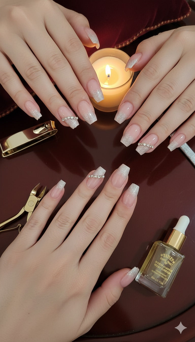 Crystal Drip Nails