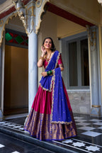 Blue & Pink Half Saree
