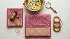 Pink Woven Jacquard Silk Saree