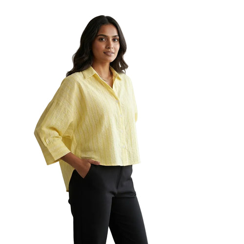 Yellow Striped Button-Down Shirt