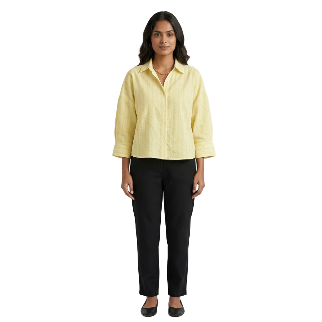 Yellow Striped Button-Down Shirt