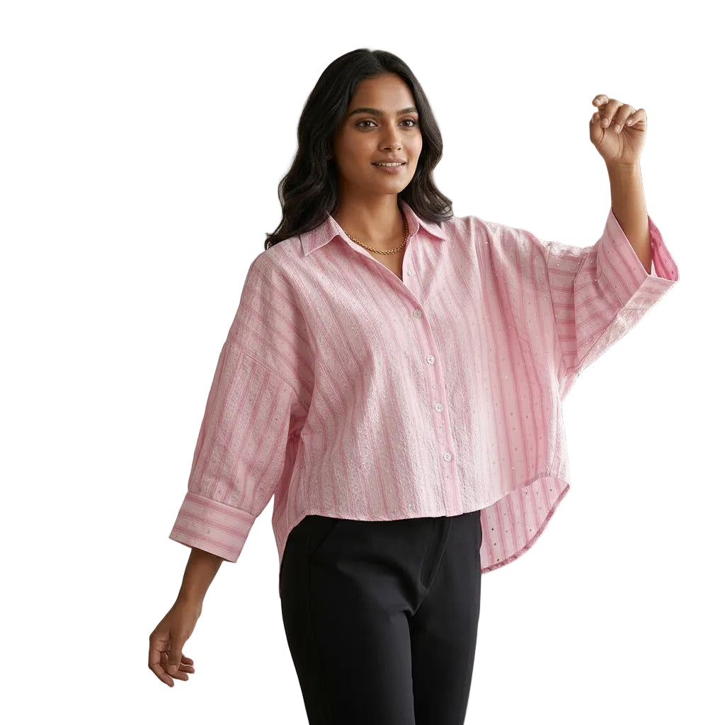 Pink Striped Button-Down Shirt