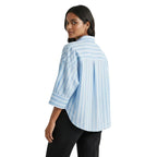 Blue Striped Button-Down Shirt