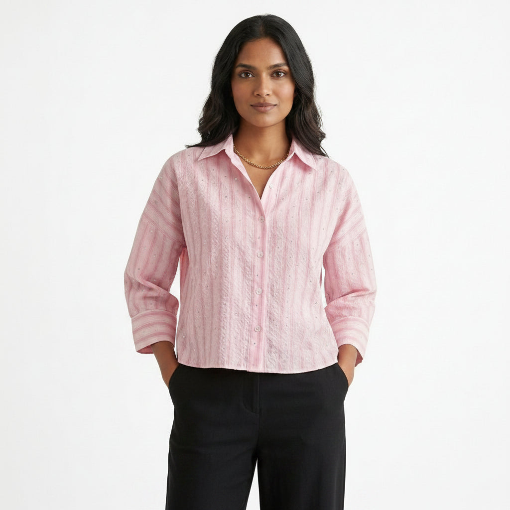 Pink Striped Button-Down Shirt