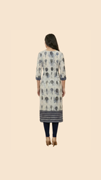 Black & White Printed  Kurta