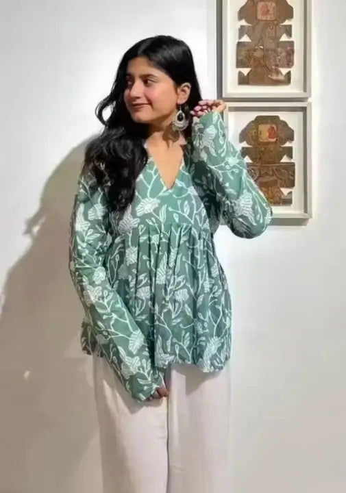 Sage Green Peplum Top