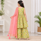 GIrls Printed Sharara and Dupatta Set
