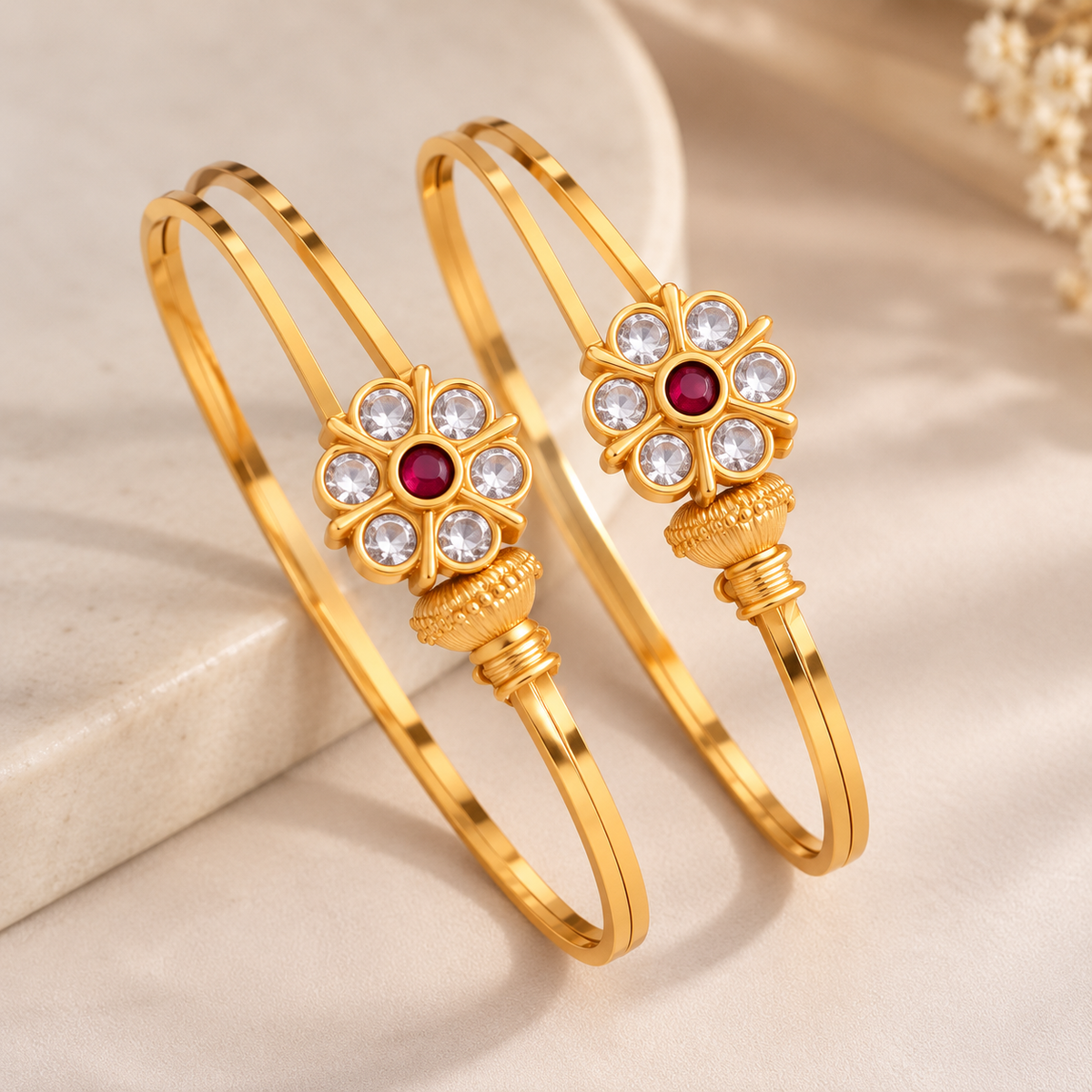 Traditional Golden Bloom Bracelet
