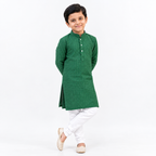 Kids Emerald Green Casual Kurta Set