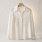 Floral Embroidered White Shirt