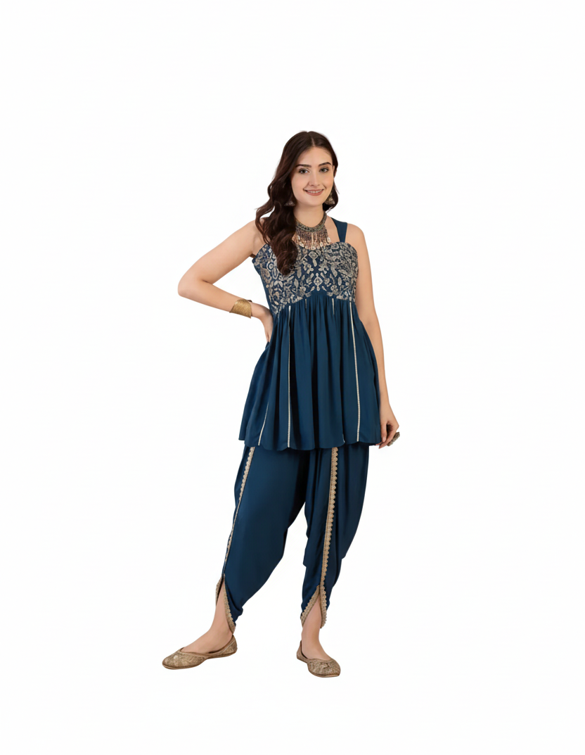 Indo-Western Dhoti & Peplum Top Set