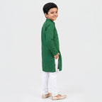 Kids Emerald Green Casual Kurta Set