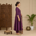 Royal Plum Anarkali Suit Set