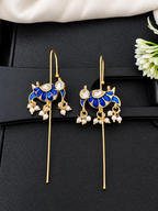 Azure Pearl Cascade Ear Cuff