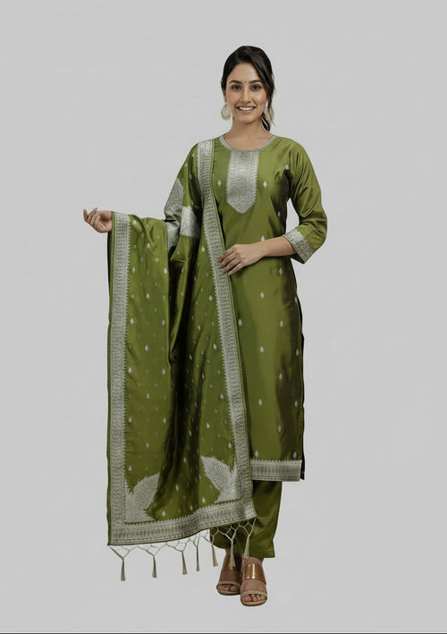 Hena Green Banarasi Salwar Suit