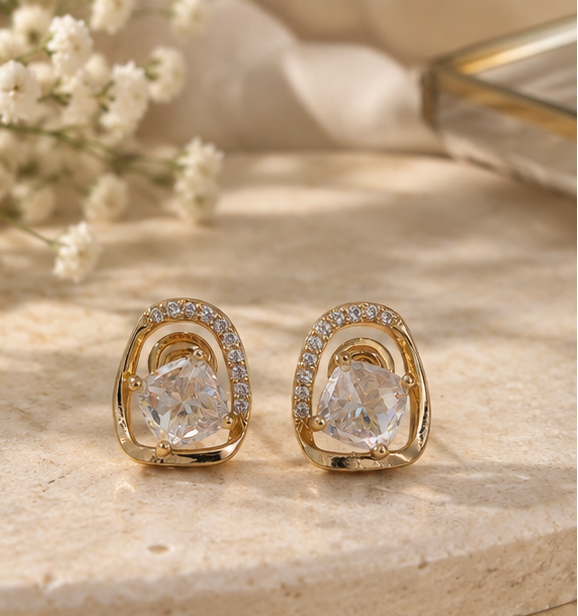 Cushion Cut Stud Earrings
