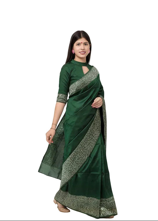 Soft Lichi Silk Printed Saree