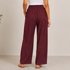 Deep Maroon Wide-leg Pants
