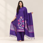 Violet Floral Motif Kurti Set