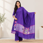 Violet Floral Motif Kurti Set