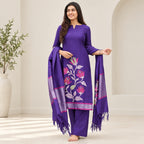 Violet Floral Motif Kurti Set