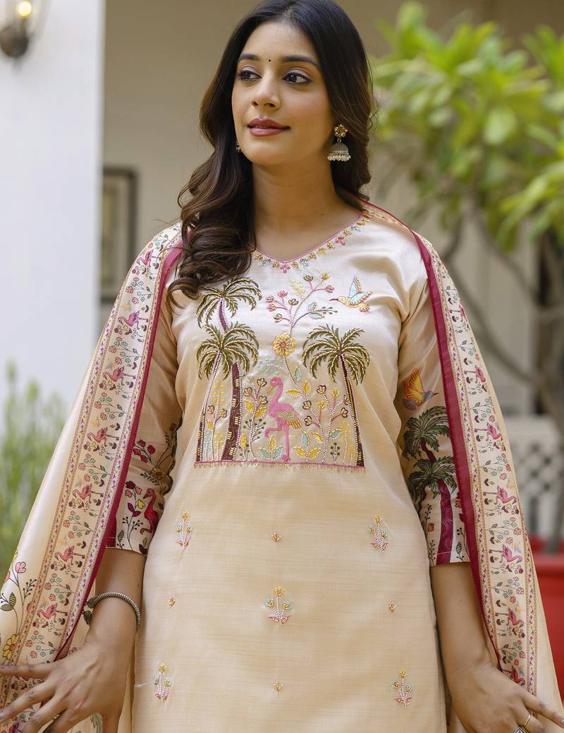 Tropical Ivory Kurti Set