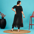 Georgette Embroidered Black Kurti