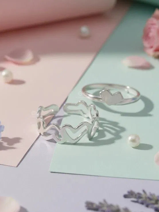 Love Puzzle Silver Rings