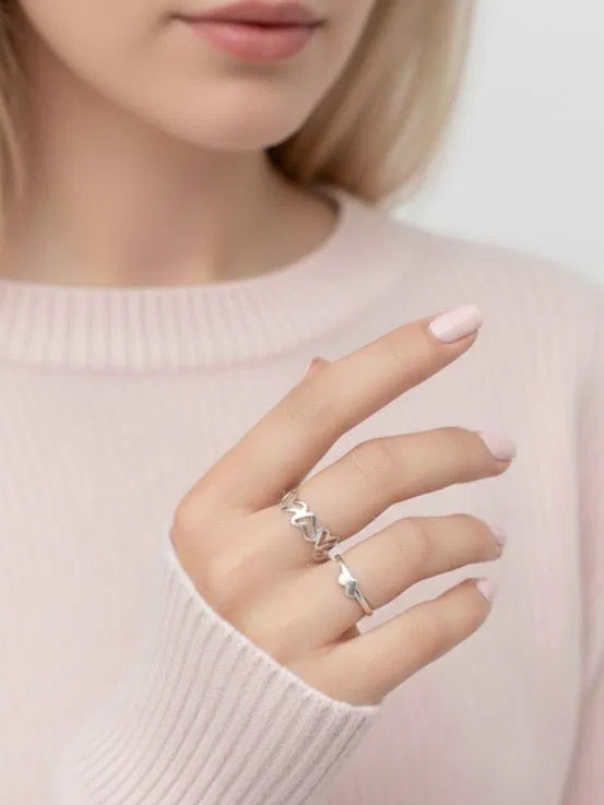 Love Puzzle Silver Rings
